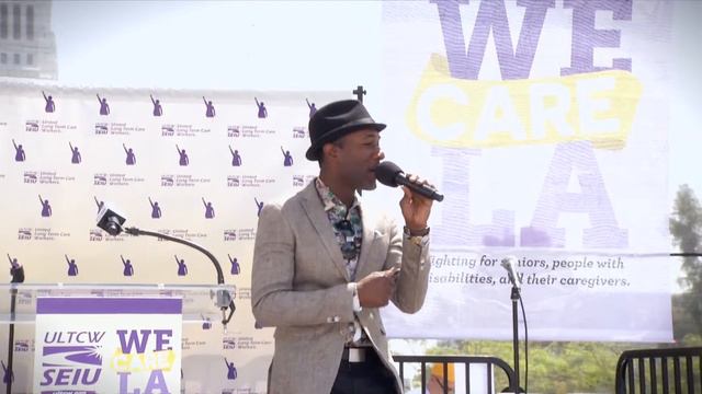 Aloe Blacc, "I need $15!" LIVE! April 2015 #WeCareLA смотреть онлайн