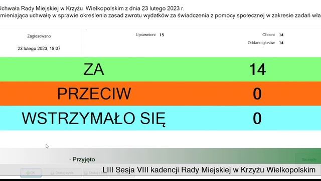 LIII Sesja Rady Miejskiej w Krzyżu Wielkopolskim 23.02.2023 смотреть онлайн