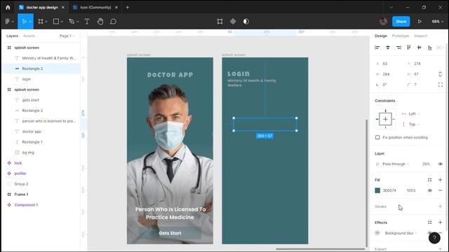 New Trand Docter App Design In Figma | (Splash + Login ) |  Figma Design Tutorial | 2022