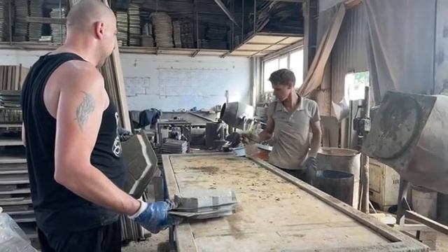 Производство тротуарной плитки бетонопаркета «Каменный цветок Элит» по технологии «Мрамор из Бетона смотреть онлайн