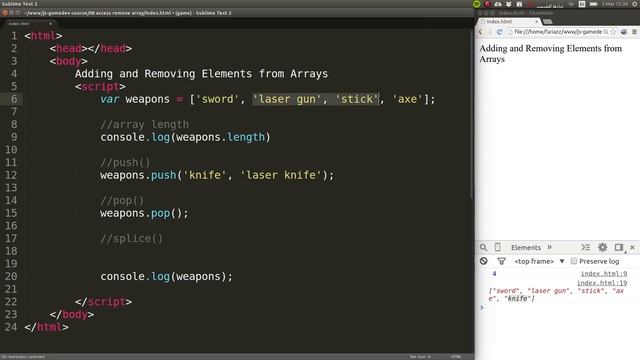 How to Remove and Add Elements to a JavaScript Array смотреть онлайн
