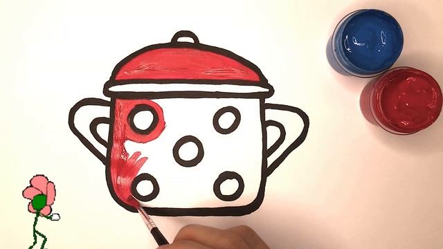 How to draw a pot | Как нарисовать кастрюлю смотреть онлайн
