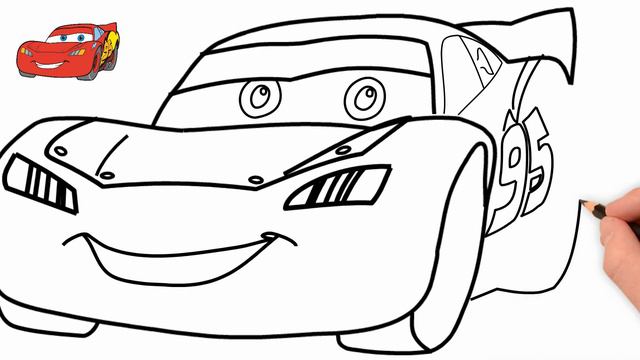 How to draw Lightning McQueen - Easy step-by-step drawing lessons for kids смотреть онлайн