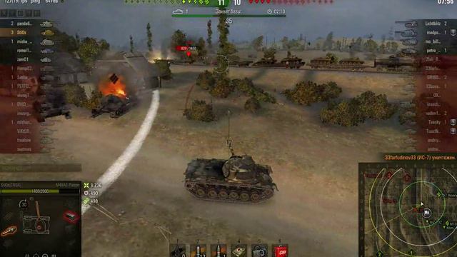 WOT-- Нериальный бой на М48 patton-12ка урона!!! смотреть онлайн