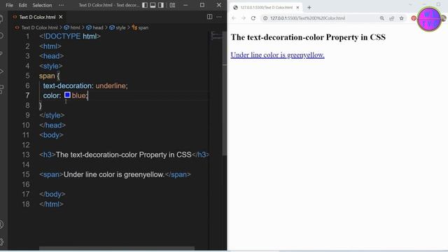 How to change the text-decoration Color смотреть онлайн