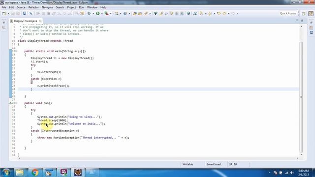 How to interrupt the thread? | Interrupting a Thread | Java thread interrupt | Java Threads смотреть онлайн