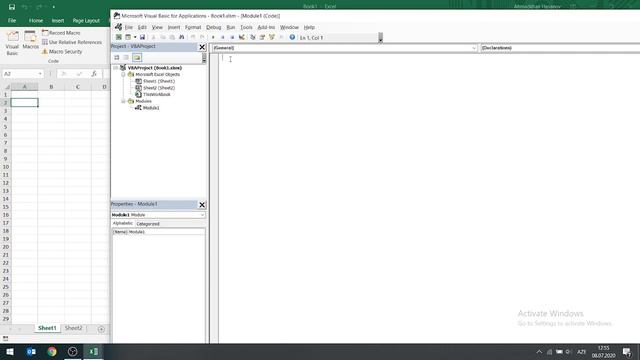 Excel VBA - Dərs 2.1 - VBA pəncərəsi, alt menyular və xanalar üzərində ilkin əməliyyatlar. смотреть онлайн