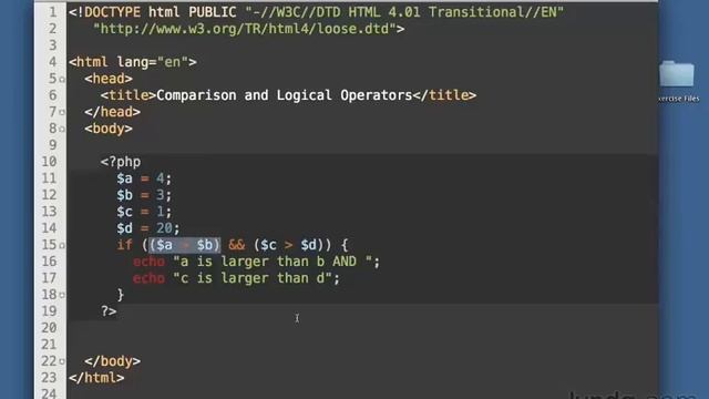 [Lynda.com] PHP & MySQL - Управляющие структуры. Логические выражения - 40 - Логические операторы смотреть онлайн