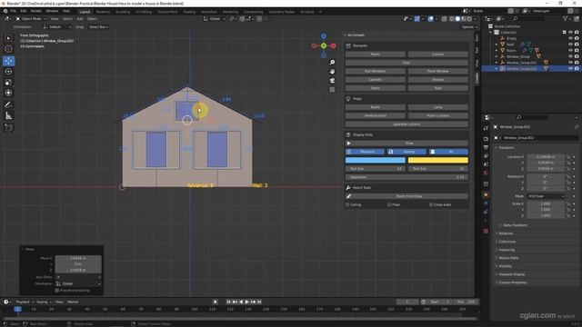 How to make a simple house in Blender using Archimesh, free addon for architecture 3d model смотреть онлайн