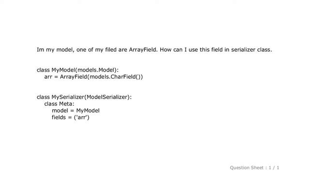 Django : ArrayField in serializer смотреть онлайн