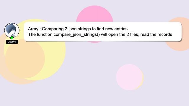 Array : Comparing 2 json strings to find new entries смотреть онлайн
