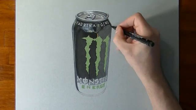 Drawing a Monster energy drink can смотреть онлайн