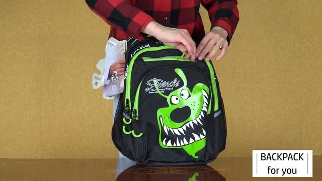 Рюкзак школьный Grizzly RB-050-4 (черный-салатовый). Видеообзор. смотреть онлайн