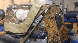 Ходовой тент трансформер на лодку ПВХ Риф Т360F как правильно складывать