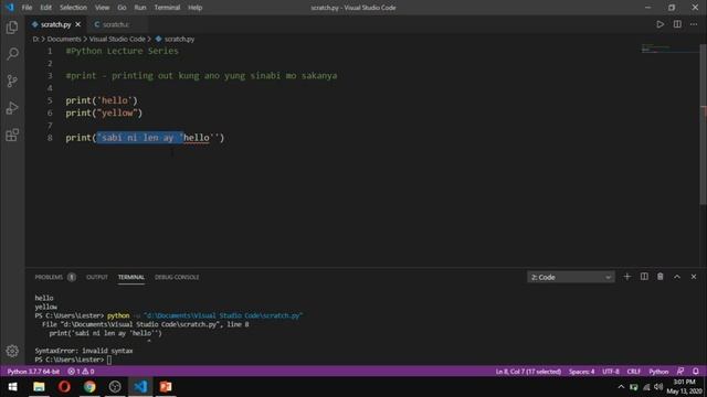 Python Programming for Beginners - 2 Print Statement [English/Tagalog] смотреть онлайн