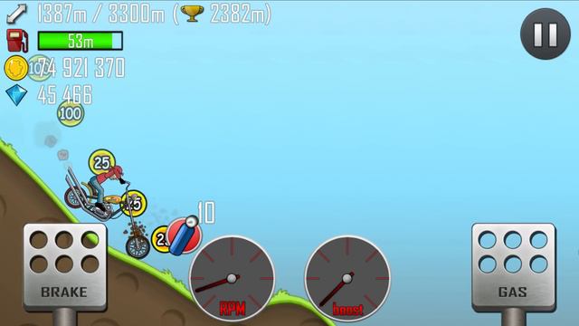 Hill Climb Racing - Chopper Bike in Cave \ GamePlay смотреть онлайн