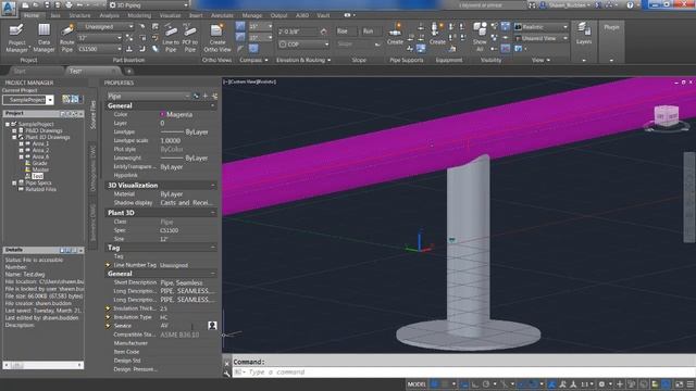 AutoCAD Plant 3D Insulating a Pipe смотреть онлайн
