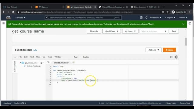 Integrating API Gateway with AWS Lambda - AWS tutorial for absolute beginners (2021) смотреть онлайн