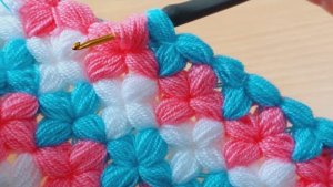 Узор пышные столбики крючком?