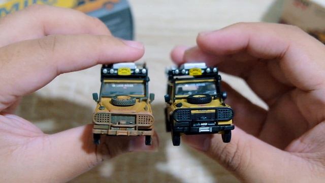 Comparison + Unboxing Mini GT Land Rover Defender 110 Camel Trophy Dirty Version W/ Clean Version..
