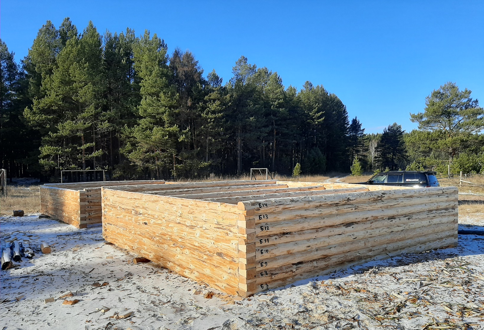 СРУБ для БАНИ 6х6 метров на Дачу. Сборка сруба на зиму для просушки. Сруб бани из сосны смотреть онлайн