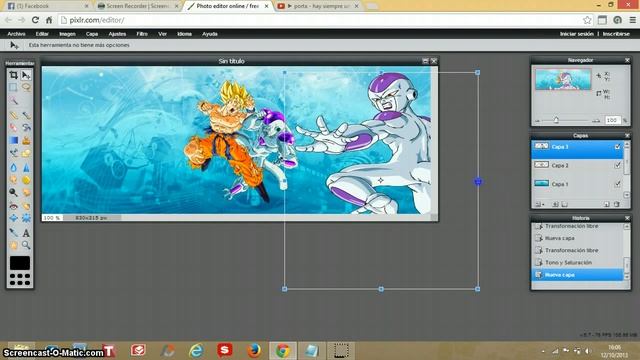 Como hacer una portada de dbz con photoshop online смотреть онлайн