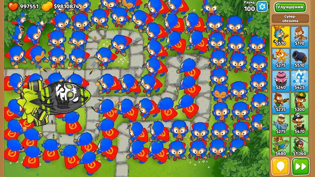 Bloons TD 6 челлендж! Супер-обезьяны против фиолетового дирижабля! Блунс ТД (БТД, BTD)!