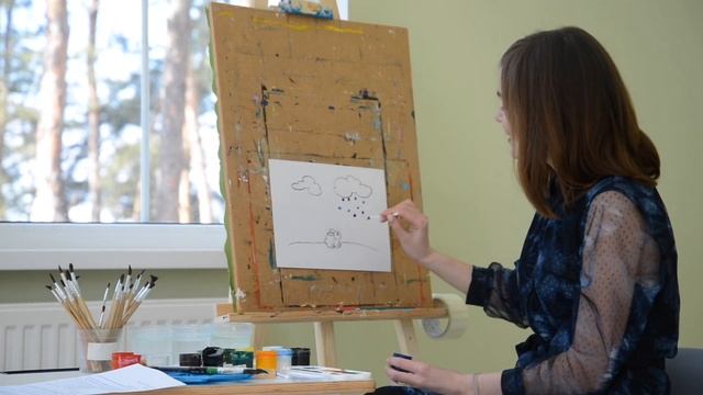 Урок малювання для дітей раннього віку "Дощик" смотреть онлайн