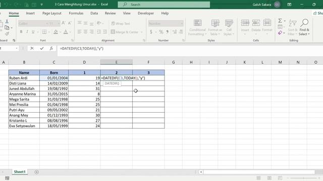 learn excel online free- calculate age in excel - count age смотреть онлайн