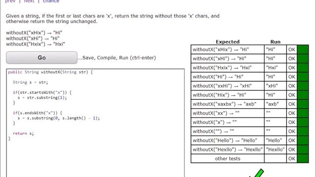 CodingBat | Java | withoutX смотреть онлайн