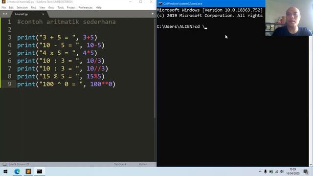Python 3 - Operator Aritmatik dan Update Variable - Pemrograman Dasar Sesi 2 - Indonesia смотреть онлайн