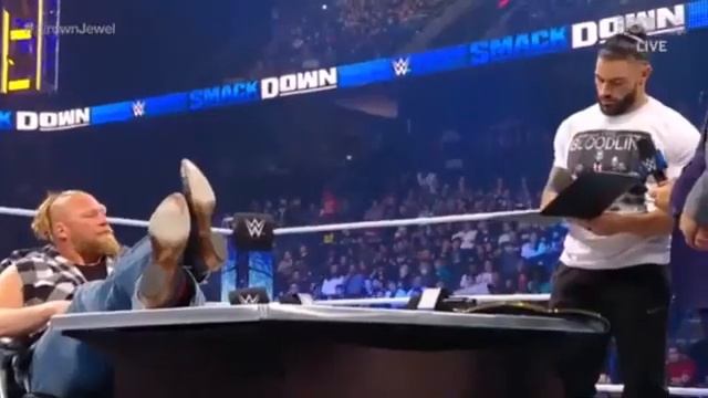 Roman Reigns & Brock Lesnar Contract Signin- WWE Smackdown 15/10/21 смотреть онлайн