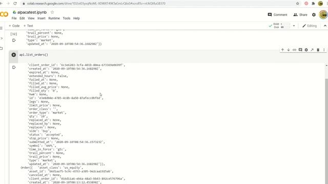 Testing Alpaca Trade API on Google Colab (Paper Trade Test) смотреть онлайн