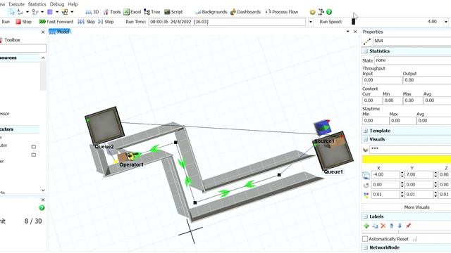 Flexsim Problem Solved | EP 6 | การใช้ Network node, process flow และ Visual เข้ามาตกแต่ง смотреть онлайн