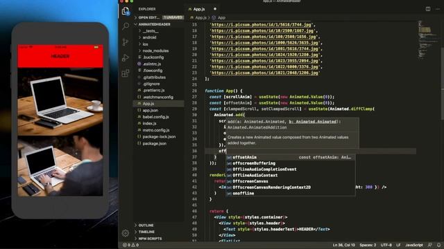 How To Create React Native Animated Header With Flatlist смотреть онлайн