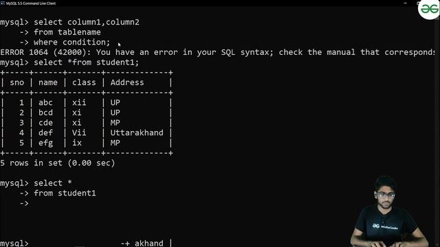 Select Command and Where Clause | SQL for Beginners смотреть онлайн