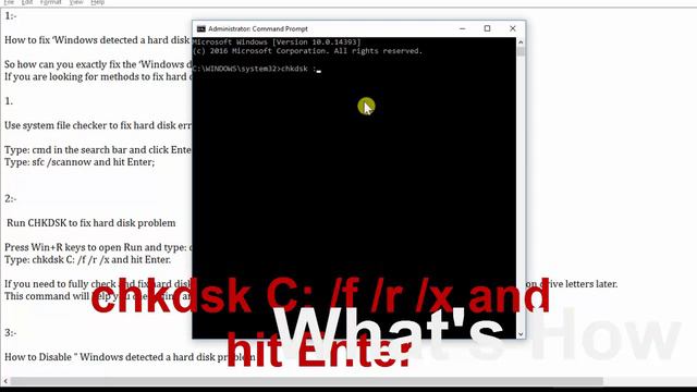 Fix: Windows detected a hard disk problem | Also Hide in Win 7 , 8,8.1, 10 смотреть онлайн