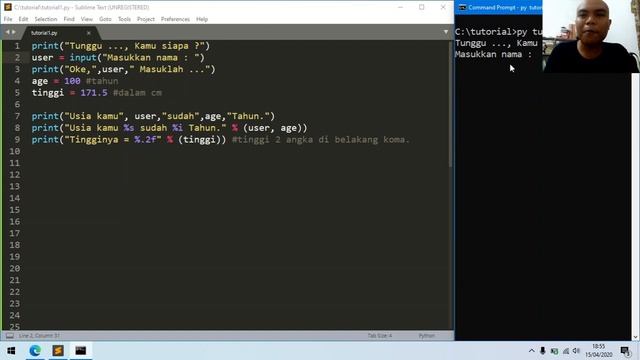 Python 3 - Variables, Tipe Data, & Input Console - Pemrograman Dasar Sesi 1 - Indonesia смотреть онлайн