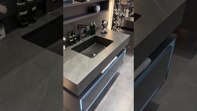Rock Slab Integrated Basin Bathroom Cabinet Combination Mirror Wash смотреть онлайн