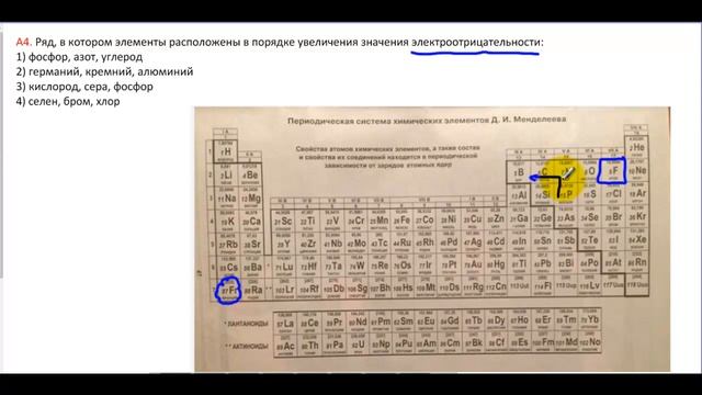 Тесты по химии. Электроотрицательность. А4 РТ 16-17 этап 1 смотреть онлайн