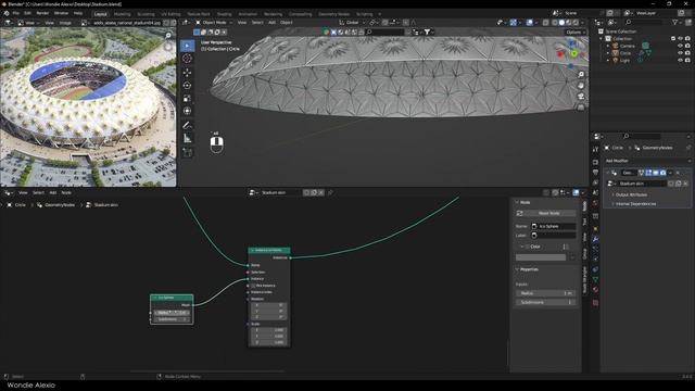 Stadium skin | Blender geometry node смотреть онлайн