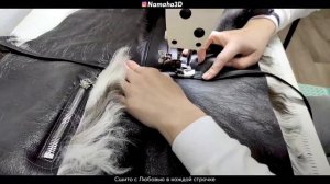 Как отстрочить лицевые швы в дублёнке @Namaha3d
