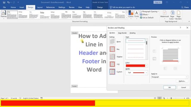 How to Add Line in Header and Footer in Word смотреть онлайн