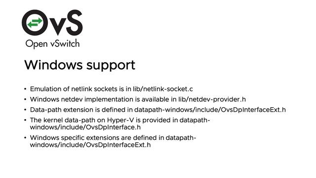 Windows Data-path For OVS
