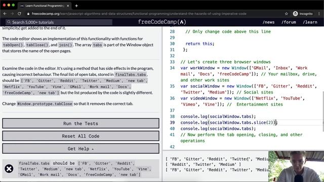 Understand the Hazards of Using Imperative Code - Functional Programming - Free Code Camp смотреть онлайн