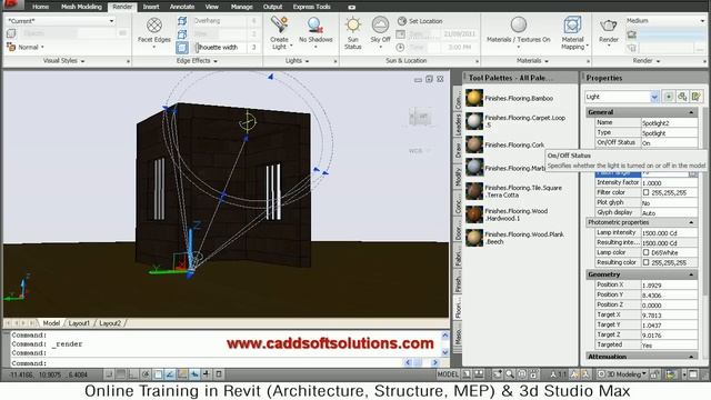 AutoCAD 3D Lighting Tutorial смотреть онлайн