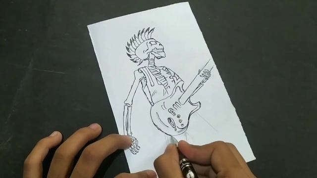 #guitar#tatto#drawing Skeleton Guitar Tattoo Drawing Tutorial | Easy Skeleton Guitar Sketch. смотреть онлайн