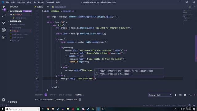 Make Your Own Discord Bot | Kick & Ban Commands (2019) смотреть онлайн