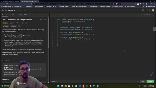 Solving the 'Determine if Two Strings Are Close' Problem in Java LeetCode 75 Study Plan смотреть онлайн
