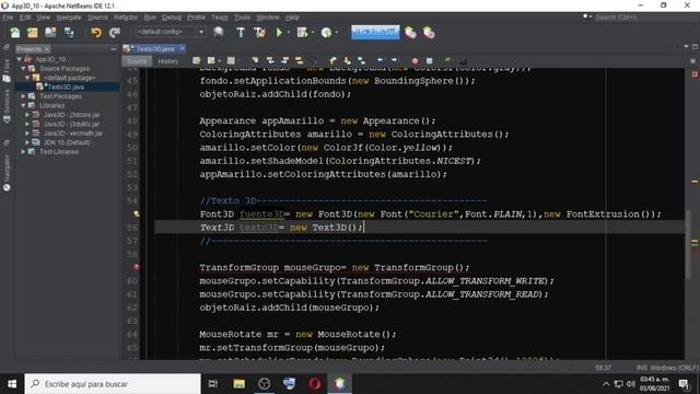 Texto 2D y 3D en Java 3D. смотреть онлайн